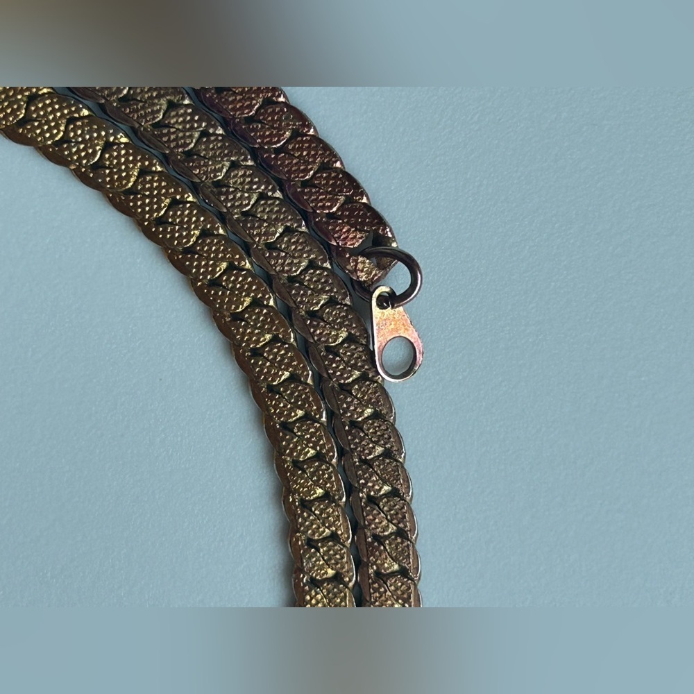 Gold Tone Vintage Chain Necklace Ross Long Gold Necklace - Picture 14 of 15